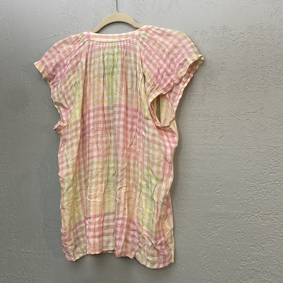 Rails Gingham Alena Button Down Blouse in Lemon Raspberry Plaid - Picture 7 of 7